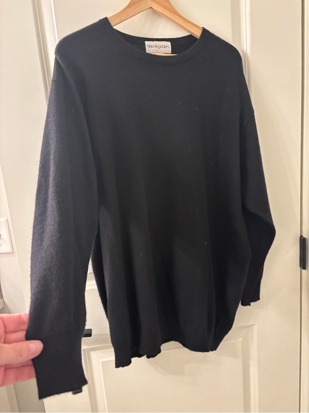 Bloomingdale’s 100% Cashmere Black Oversized Crewneck Sweater Women’s 2X - Picture 3 of 3
